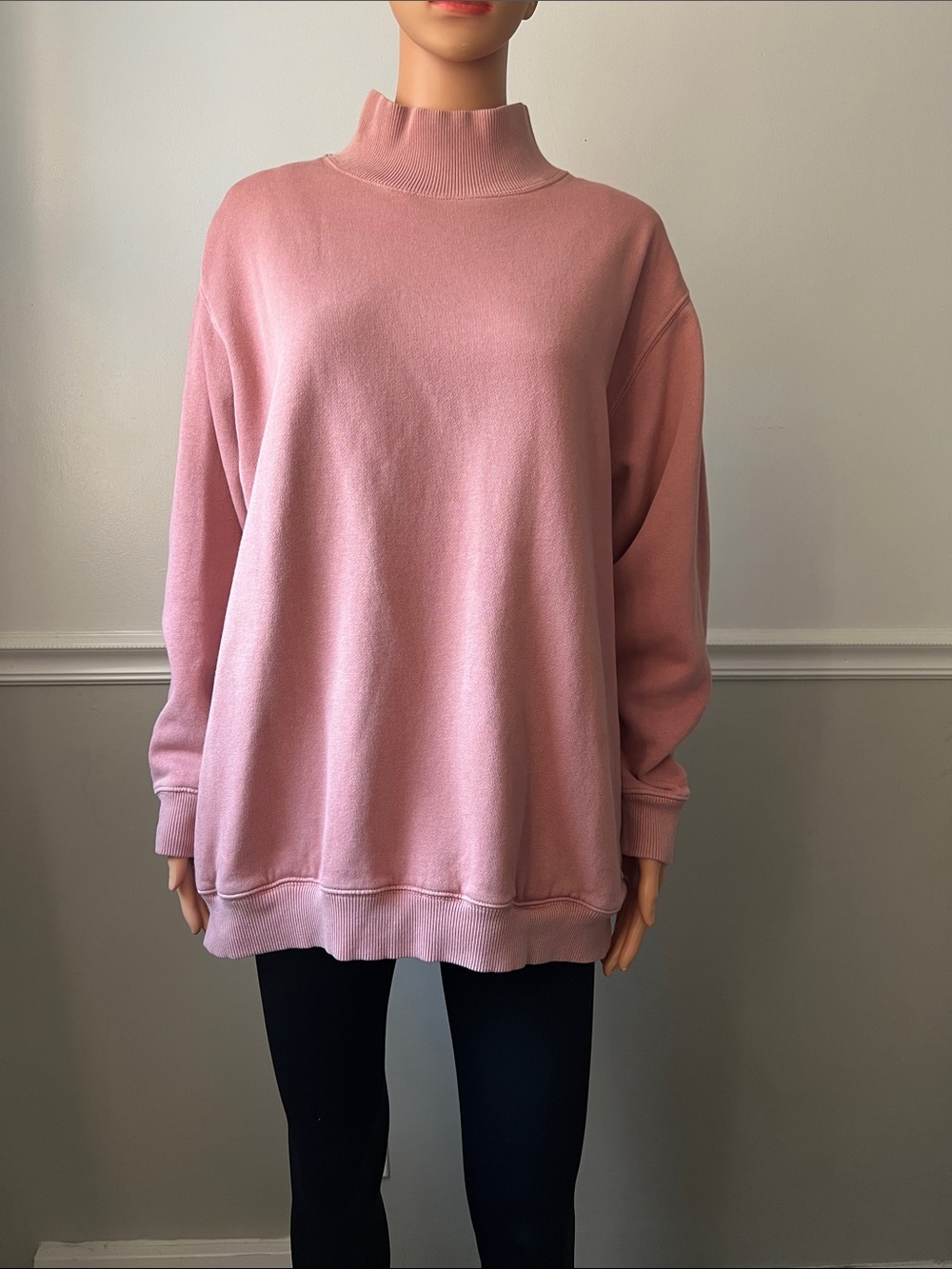 Aerie Pink Oversized Mockneck Sweatshirt